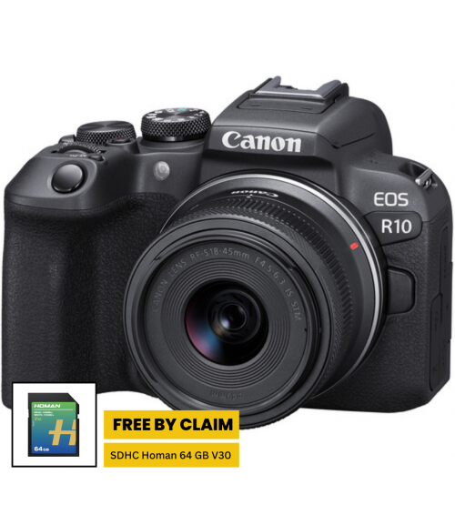 Canon EOS R10 Kit 18-45mm Mirrorless Camera (Promo Cashback Rp 3.000.000)